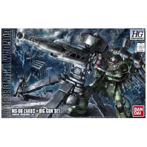 Bandai Gunpla High Grade HGUC 1/144 MS-06 Zaku II Mass Production + Big Gun Set Thunderbolt Anime