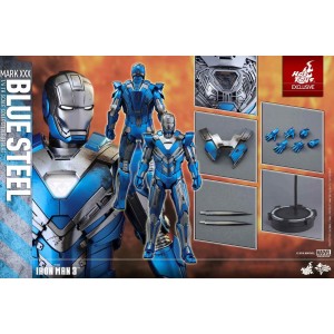 Hot Toys Movie Masterpiece MMS391 Iron Man 3 Iron Man MK-XXX Mark 30 Blue Steel