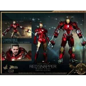 Hot Toys Movie Masterpiece MMS PPS002 Iron Man 3 Iron Man MK-XXXV Mark 35 Red Snapper Power Pose