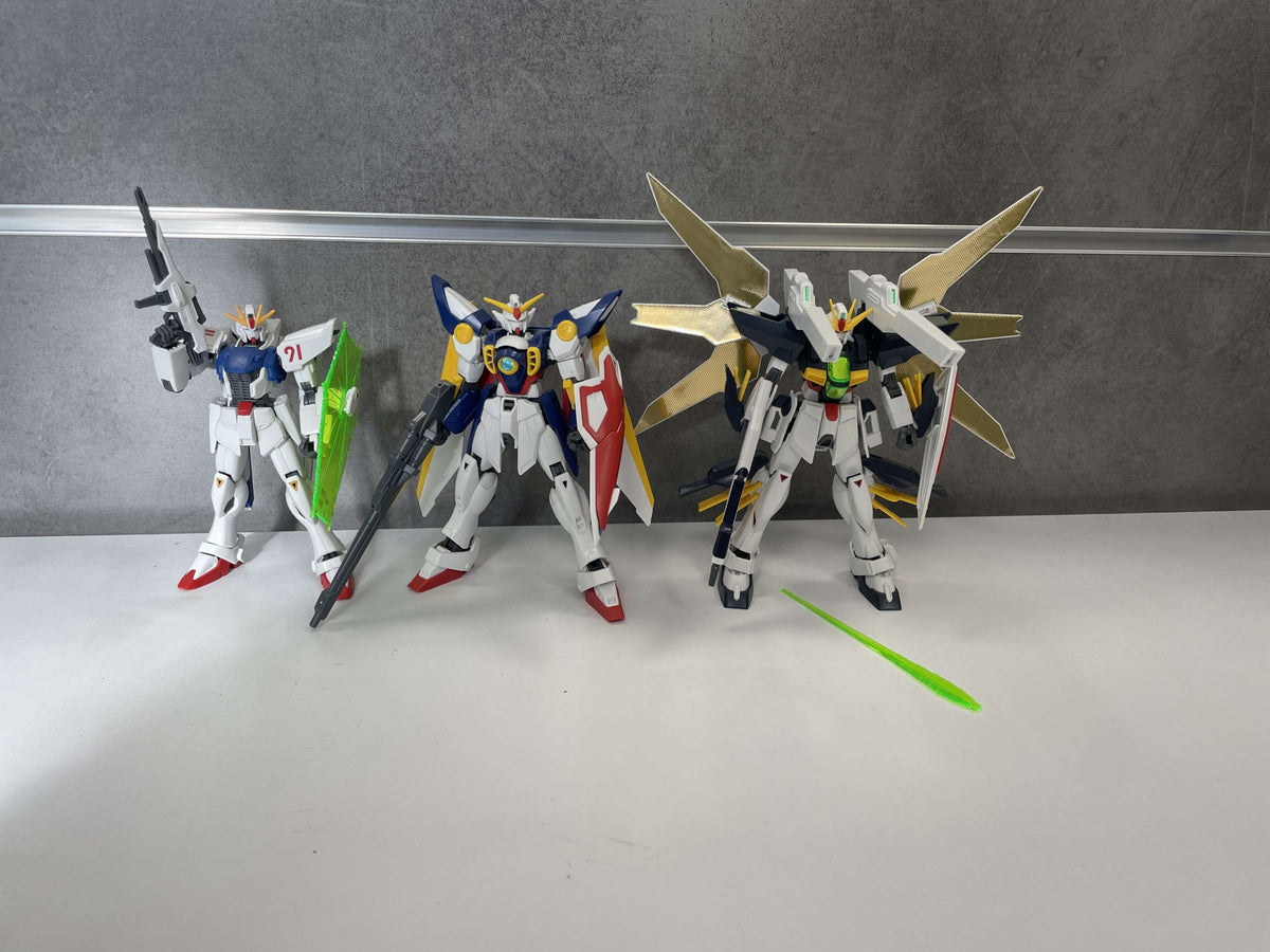 Bandai Gunpla High Grade 1/144 Gundam F91, Gundam Wing, Gundam Double X(Usati)