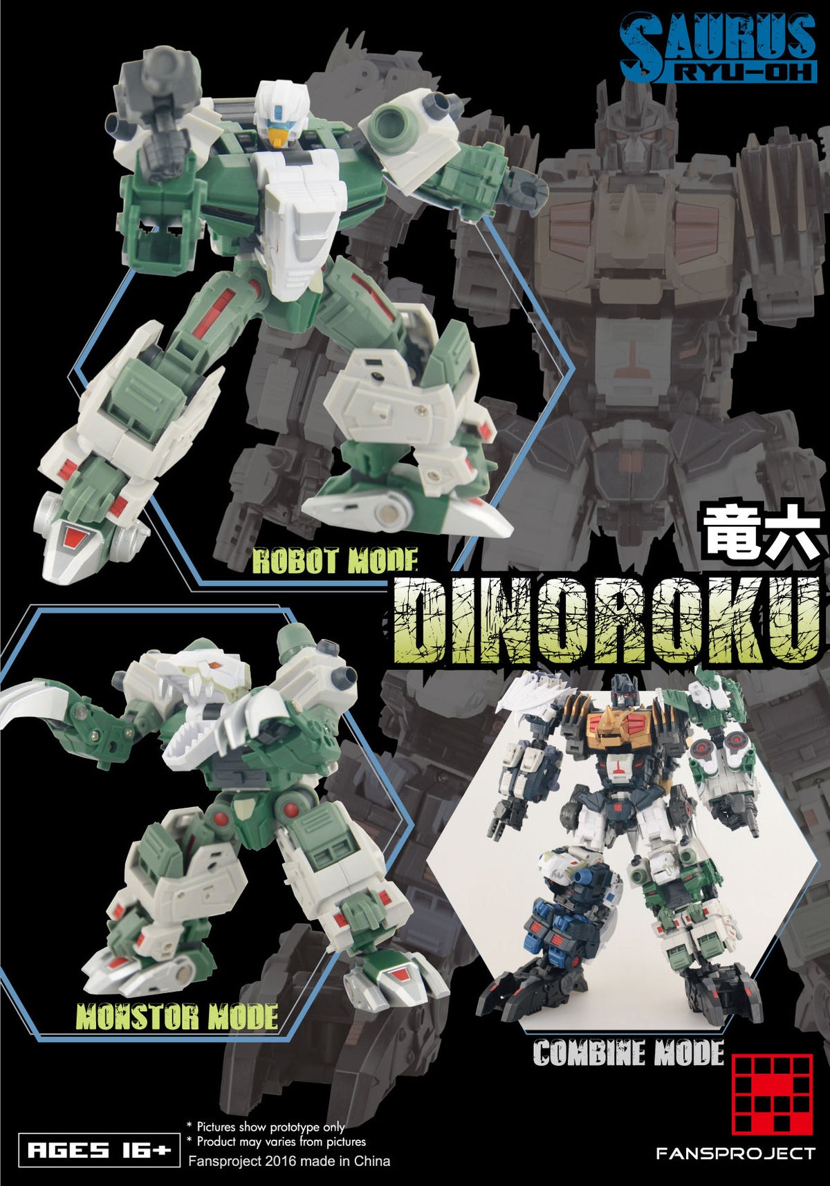 Transformers 3D Party Fansproject Saurus Ryu-Oh aka Dinoking
