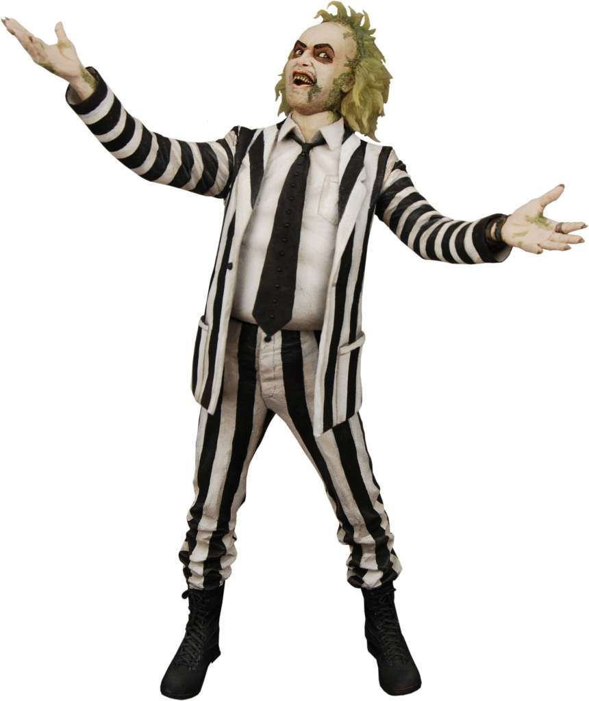 NECA Beetlejuice 1988 Stripe Suit Beetlejuice Talking 1/4 Action Figure