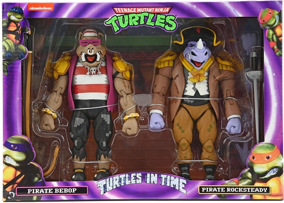 NECA TMNT "Turtles In Time" Pirate Bebop & Pirate Rocksteady 2-Pack