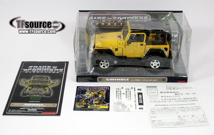 Takaratomy Transformers Binaltech BT-09 Swindle feat. Jeep Wrangler