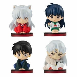 Bandai Gashapon Inuyasha Collechara set di 4: Inuyasha, Sesshomaru, Kagome, Miroku