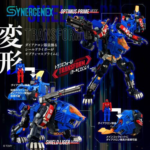 Takaratomy SYNERGENEX SERIES Transformers x Diaclone x Zoids – SHIELD-D-PRIME(Scatola Danneggiata)