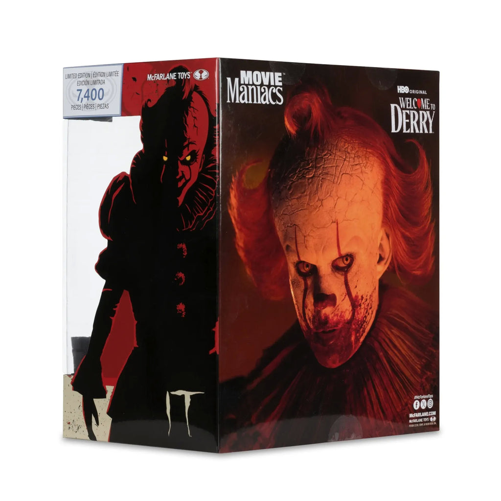 Mcfarlane Toys Movie Maniacs 6inch Posed Welcome To Derry Pennywise Bloody