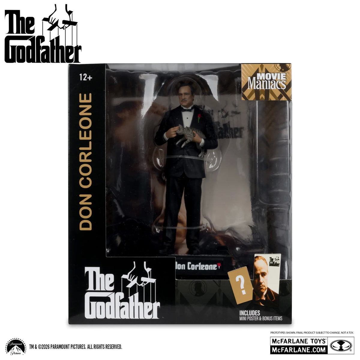 Mcfarlane Toys Movie Maniacs Don Corleone The Godfather 6inch Posed Figure